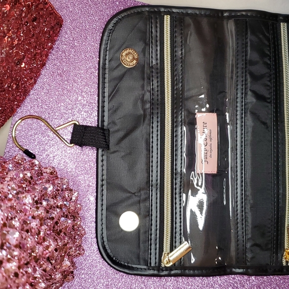 Juicy Couture 💘NWT💘 Shiny Gold Metallic Cosmetic Travel Bag with Hanger! - Picture 7 of 15